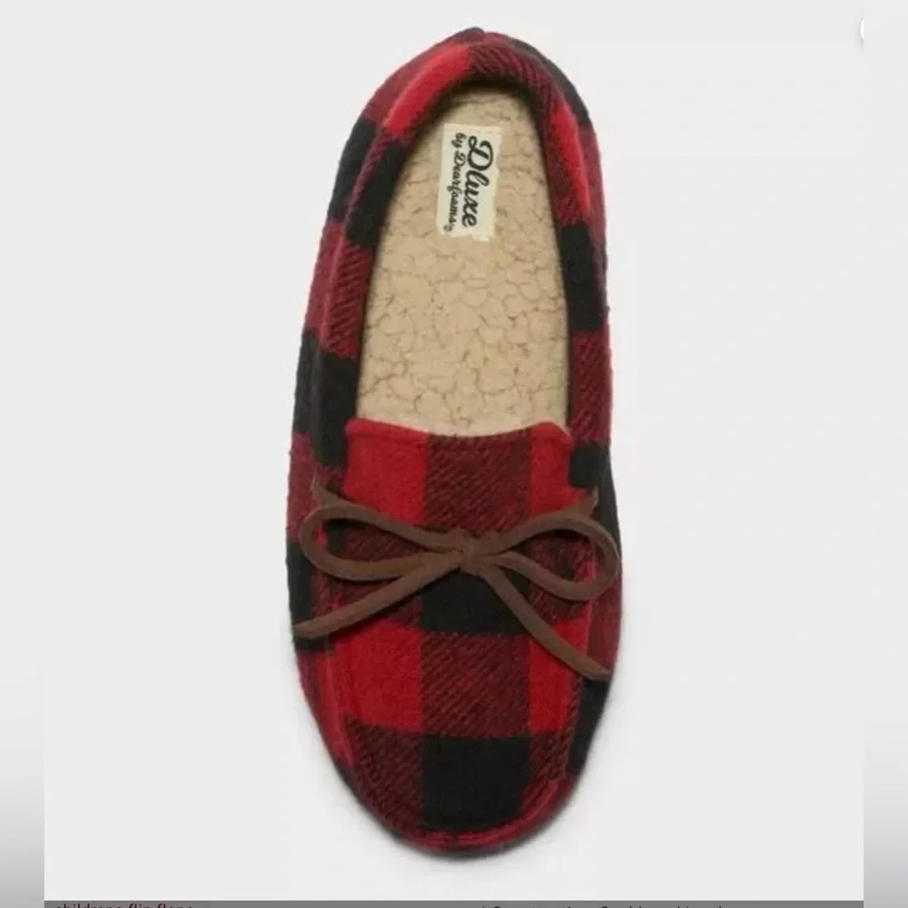 Dearfoams Kids Braydon Moccasin Slippers Memory Foam
